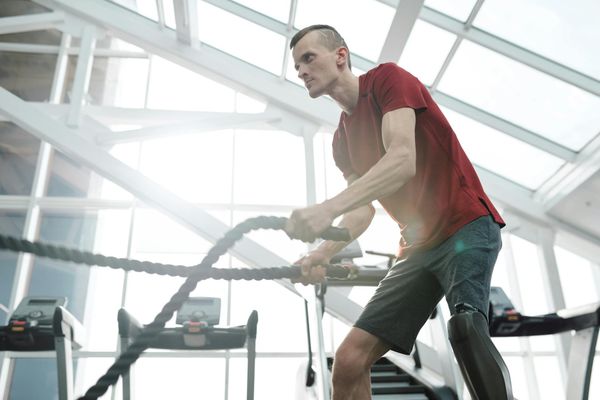 Man feeling energetic and strong after a morning workout